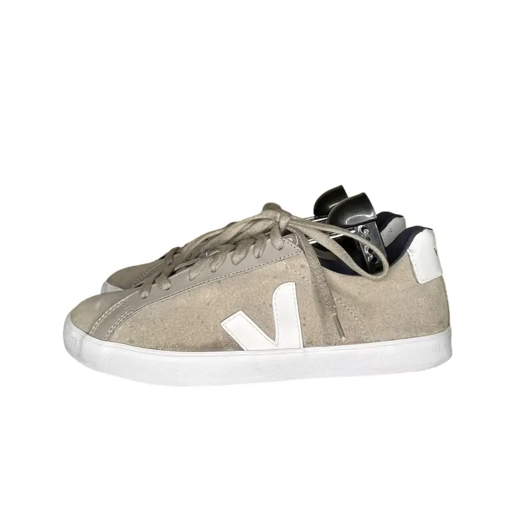 Veja Campo Tan Beige Suede Sneaker Mens Shoes EU 41 US 8 Gray White